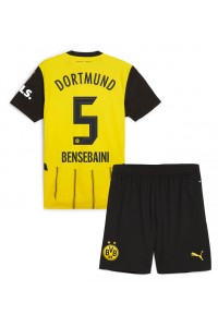 Borussia Dortmund Ramy Bensebaini #5 Jalkapallovaatteet Lasten Kotipeliasu 2024-25 Lyhythihainen (+ Lyhyet housut)